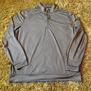 Johnnie O Pullover Mens XL Gray Performance 1/4 Zip Geometric Golf Lightweight